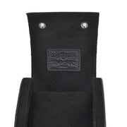 Black Natural Leather Watch Roll