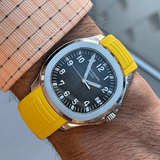 Tempomat Madrid, Yellow FKM Vulcanized Rubber Strap for Patek Philippe Aquanaut