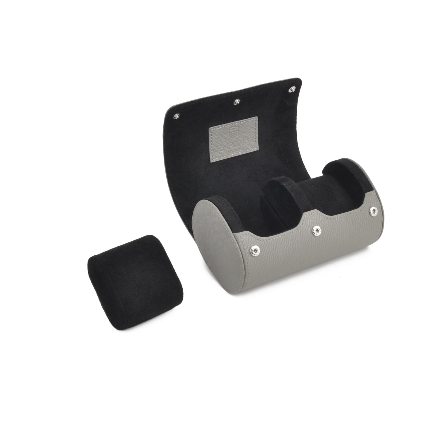 Estuche Reloj Doble Piel Saffiano Gris - Tempomat Madrid