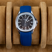 Tempomat Madrid  affordable luxury watch accessories, navy blue  FKM vulcanized rubber straps for patek philippe aquanaut 