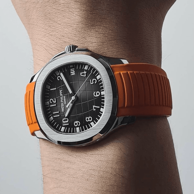 Tempomat Madrid, Orange FKM Vulcanized Rubber Strap for Patek Philippe Aquanaut