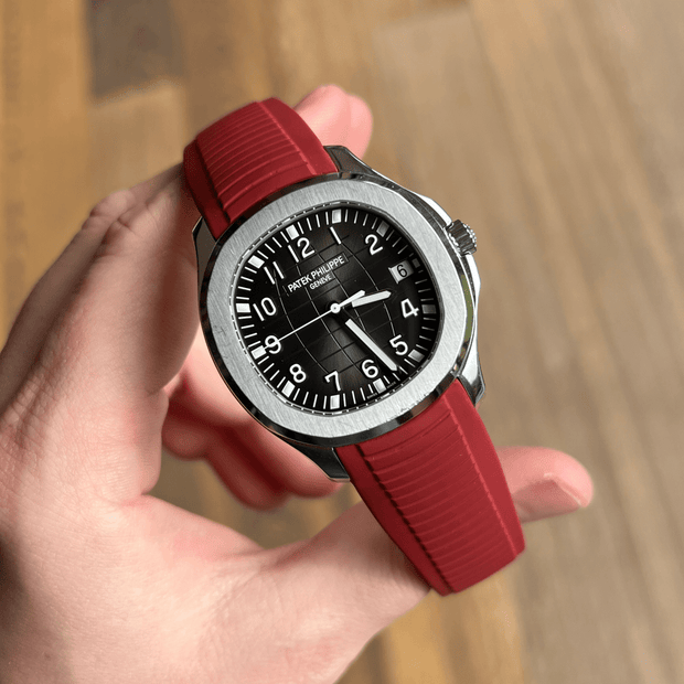 Red Bordeaux FKM Vulcanized Rubber Strap for Patek Philippe Aquanaut