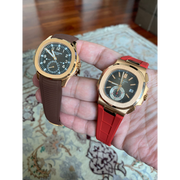 Tempomat Madrid  affordable luxury watch accessories, red FKM vulcanized rubber straps for patek philippe nautilus