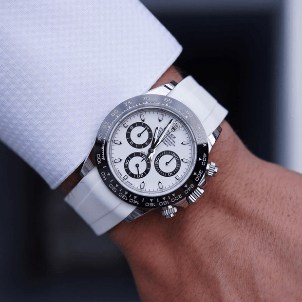 White Rubber Strap for Rolex and Omega 20mm