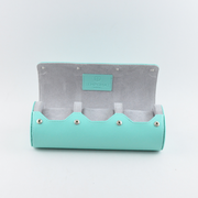  Tempomat Madrid  affordable luxury watch accessories, three piece tiffany blue saffiano leather watch roll with velvet suede inside and sliding pillow mechanism