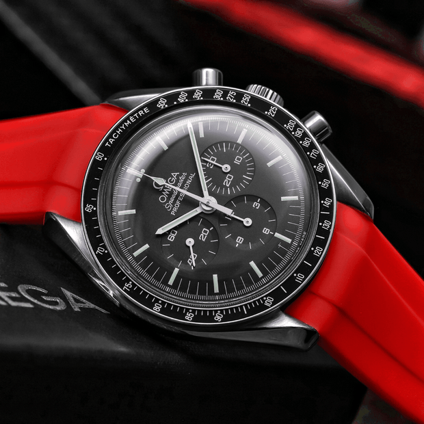 Omega speedmaster red strap on sale