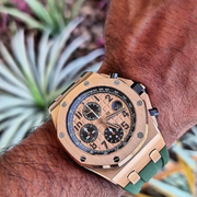 Tempomat Madrid  affordable luxury watch accessories, 42mm green rubber straps for audemars piguet royal oak offshore 
