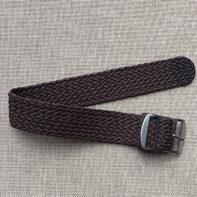 Tempomat Madrid, Brown Perlon Strap for Rolex & Omega, 20mm universal fit