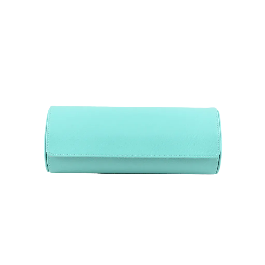 Estuche de reloj de piel saffiano azul cielo - Tempomat Madrid