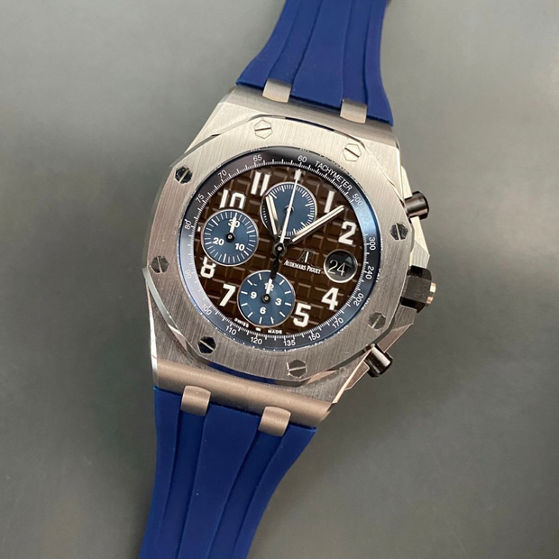 Tempomat Madrid  affordable luxury watch accessories, 42mm navy blue rubber straps for audemars piguet royal oak offshore 