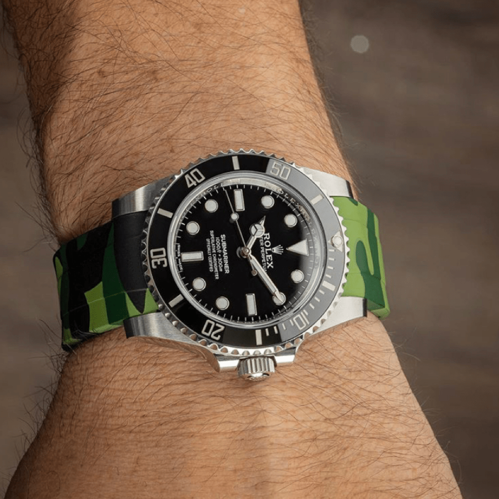 Correa de caucho curva 20mm Verde Camo - Tempomat Madrid