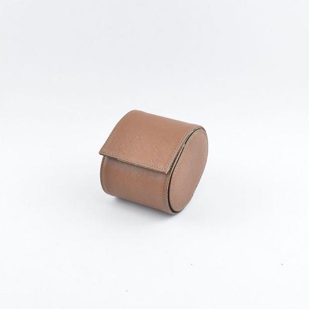 Tempomat Madrid, Brown camouflage Saffiano leather watch roll for collectors