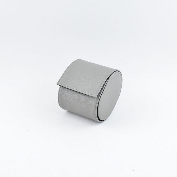 Tempomat Madrid, Grey Saffiano leather watch roll for collectors