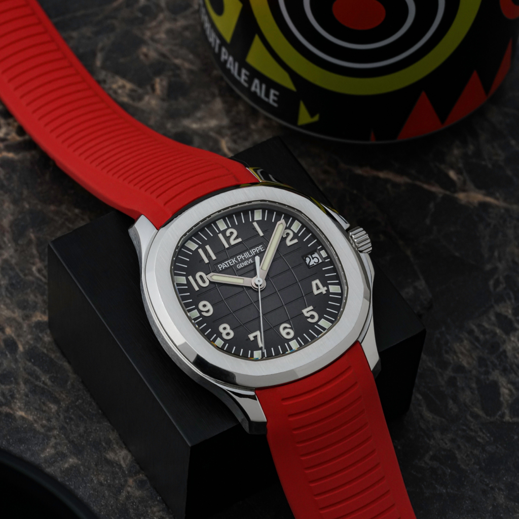 Red FKM Vulcanized Rubber Strap for Patek Philippe Aquanaut